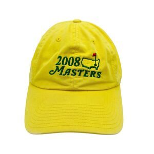 The Masters Hat Yellow Green One Size Strapback Golf American Needle 2008 Mens